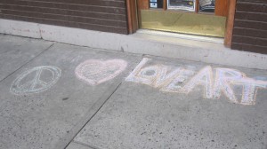 Peace Love Art Sidewalk Chalk